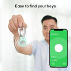 4 Pack Keychain with Secure Lock,Case with Wire Cable,Anti-Lost Protective Case with Keyring for Luggage, Key, Pet, Bag, Black/Sky Blue