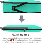 BAGAIL 4 Set/6 Set/8 Set Compression Packing Cubes Travel Accessories Expandable Packing Organizers (Cloth Pattern, 4-Turquoise)