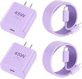 Phone 17 16 Pro Max Charger Fast Charging, 45W USB C Phone 17 16 Super Fast Charger Block with 10ft Long Type C Charging Cable Cord for i.Phone 17 Pro Max/17 Pro/17 Air/17/16/16Pro/16 Pro Max-Lavender