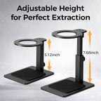 IKAPE Adjustable Portable Coffee Maker Stand, Aluminum Alloy Universal Coffee Machine Holder with Anti-Slip Base, Height Adjustable 13–19.5cm, for Home, Office & Camping