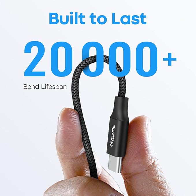 etguuds USB C Cable [20ft/6m], 1-Pack, Long USB-A 2.0 to USB-C Cable, Fast Charging Type C Charger Cord Nylon Braided for Samsung Galaxy Note, LG, Moto, Pixel, Switch, and Other USB C Devices