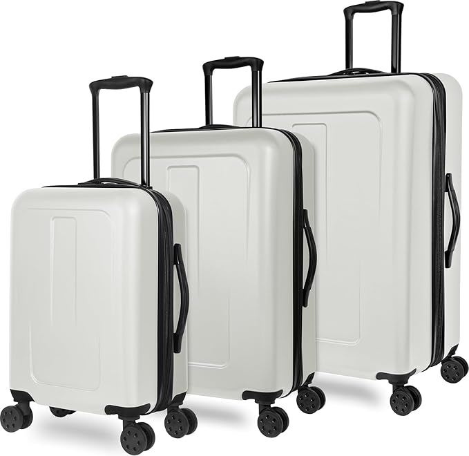Expandable Hardsided Spinner (Light Grey, 3 Piece Set (28", 24", 19")