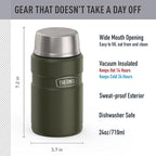 THERMOS Stainless King Vacuum-Insulated Food Jar, 24 Ounce, Army Green