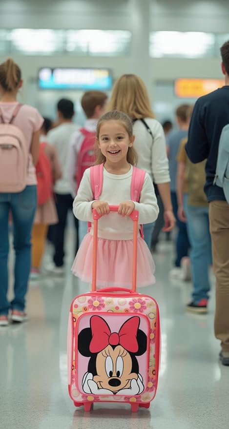 Fast Forward Minnie Mouse Girls Luggage 16" Soft Side Wheeled Pilot Case- Rolling Suitcase 16x12x5
