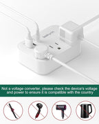 UK Adapters for Travel(13A), US to UK Plug Adapter with 3 Outlets 3 USB Charging Ports (USB-C), Type G Travel Adapter with 3FT Extension Cord, USA to Scotland British London England Irish Dubai