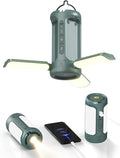 3 in 1 Foldable Camping Light Rechargeable Lantern, 10000mAh, Portable Flashlight, IP54 Waterproof, 1/4" Screw Adapter, 750LM, 5 Modes, LED Tent Light for Camping, Hiking, Fishing, Power Outage