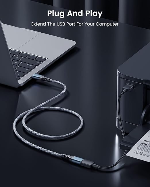 ANDTOBO 10FT USB Extension Cable, USB 3.0 Type A Male to Female Extender Cables High-Speed Data Transfer 5Gbps Compatible with Gamepad, Printer, Webcam, USB Keyboard, Flash Drive, Hard Drive