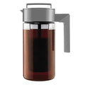 Takeya Deluxe Cold Brew Coffee Maker - BPA-Free Tritan Pitcher with Airtight Leakproof Lid, Silicone Grip Handle, Fine-Mesh Filter - Shatter-Proof, Dishwasher Safe, Made in USA - 1 Quart/Stone