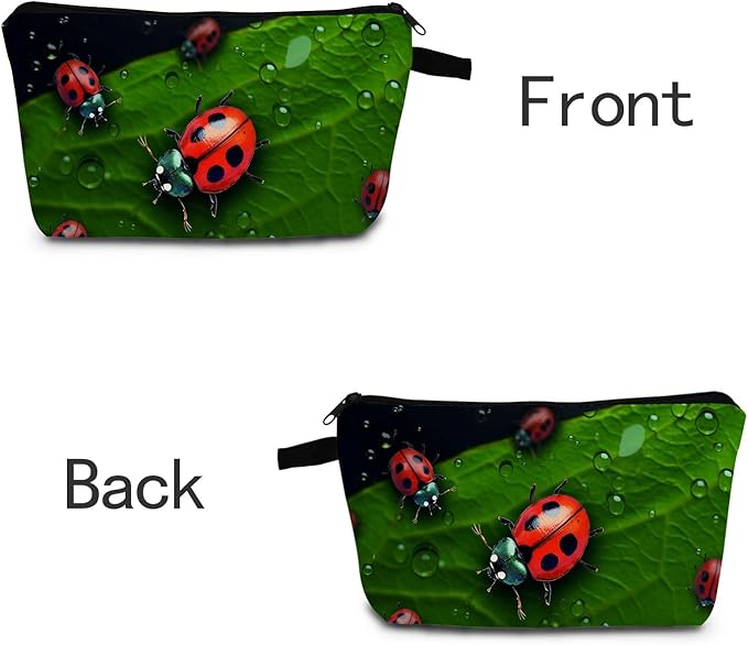 Ladybug Makeup Bag for Women Travel Cosmetic Organizer Bag Teacher Appreciation Gifts Small Zipper Toiletry Bag