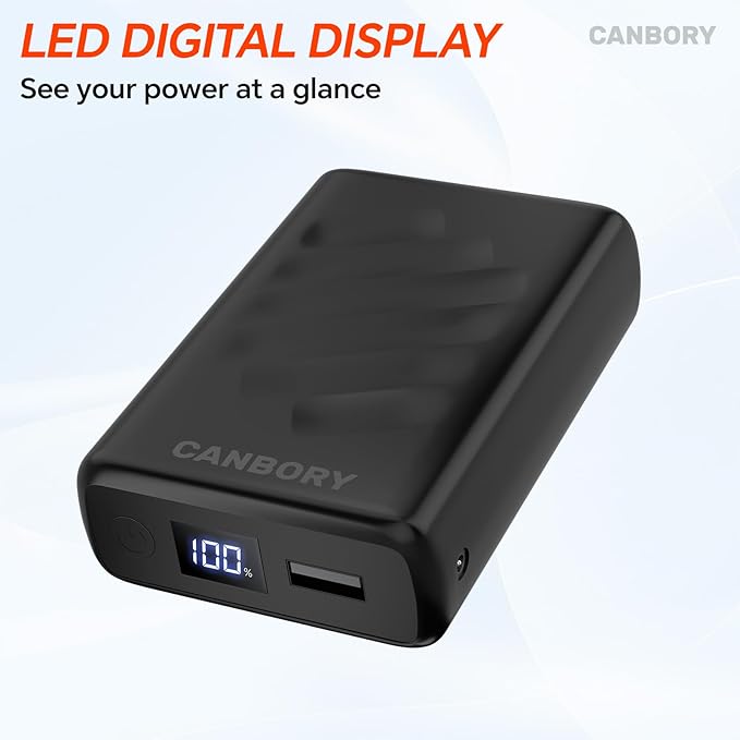 12V Battery Pack, 5V 20000mah, PD 18W USB-C in/Out, Rechargeable Power Bank Compatible for LED Strip, Breast Pump, Heated Camping Chair, Heated Jacket & Vest