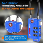 Bright Colors, TSA Approved Luggage Locks 4 Pack, Re-settable Combination with Alloy Body, Blue 4 Locks.