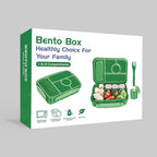 Amathley Bento Box Adult Lunch Box Kids,Lunch Containers for Adults/Kids/Toddler,5 Compartments Bento Lunch Box with Sauce Vontainers,Microwave & Dishwasher & Freezer Safe,BPA-Free (Emerald green)