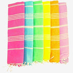HAVLULAND Pack of 6 Beach Towels,%100 Cotton, Turkish Bath Towel Set, Lightweight, Quick-Dry, Super Absorbent |Extra Large 72 x 40''| Sand Free, Turkish Beach Towel, Oversized & Compact Travel Towels