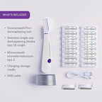 Michael Todd Beauty Sonicsmooth Pro+ Dermaplane Razor for Women Face + Eyebrow Trimmer Dermaplaning System w/LED Light Peach Fuzz Remover -16 Dermaplaning Blades & 2 Microsmooth Exfoliation Tips