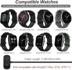 Charger for Amazfit Bip 5, Bip 3 Pro, BIP U Pro, T-Rex Pro, GTS 4 Mini, GTS 2 Mini, GTS 2e, GTS 2, GTR 2e, GTR 2, GTR Mini Smart Watch - Replacement Magnetic Charging Cable (3.3ft/1m)