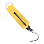 BESTYASH 2pcs Portable Handheld Spring Hanging Scale 50kg Mechanical Vertical Hook Scale for Luggage Fishing and Produce Weighing with Yellow Metal Body