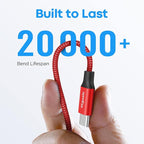 etguuds USB C Cable [20ft/6m], 1-Pack, Long USB-A 2.0 to USB-C Cable, Fast Charging Type C Charger Cord Nylon Braided for Samsung Galaxy Note, LG, Moto, Pixel, Switch, and Other USB C Devices