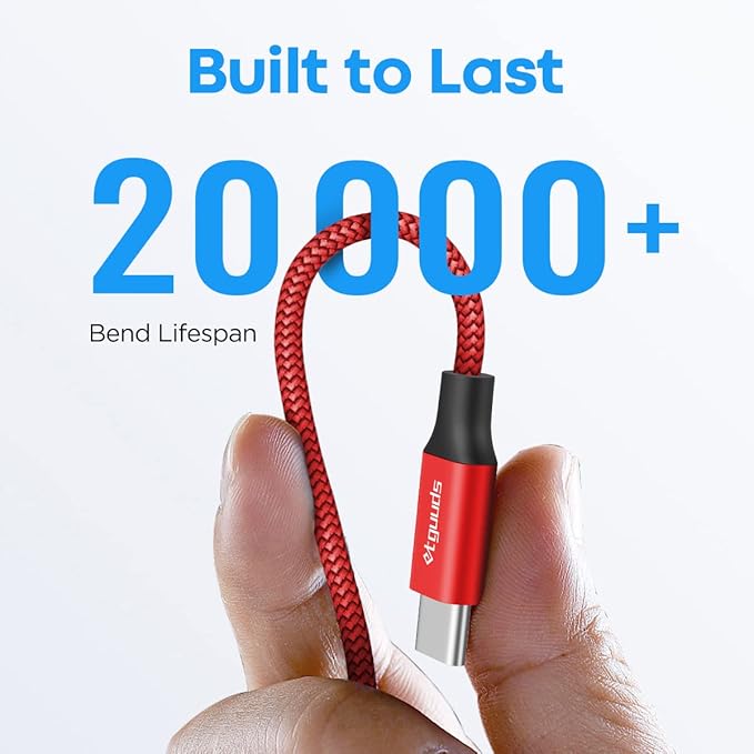 etguuds USB C Cable [20ft/6m], 1-Pack, Long USB-A 2.0 to USB-C Cable, Fast Charging Type C Charger Cord Nylon Braided for Samsung Galaxy Note, LG, Moto, Pixel, Switch, and Other USB C Devices