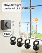 Retractable Clothesline Outdoor and Indoor Clothes Line Heavy Duty， 16.7 Ft Clothes Drying Rack Weighing 40 Pounds，Laundry Line Retractable Drying Line Made of Steel Wire (Grey)