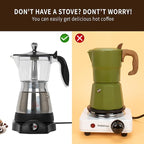 LAOION Cafeteras Electricas Modernas Moka Pot, Italian Coffee Espresso Machine, 6 Cup Cuban Coffee Maker with Detachable Base & Overheat Protection, Greca Electrica De Cafe Gift for Travel