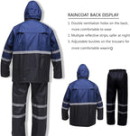 Rain Suit, High Visibility Reflective Safety Jacket, Lightweight Rain Gear, Waterproof Rain Jacket with Pants