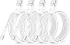 QZIIW 4 Pack USB C Fast Charging Cable 6 FT for iPhone 17 16 15/17 16 15 Pro/17 16 15 Pro max/16 15 Plus,USB A to USB C Car Carplay Cord for Galaxy S25 S24, i Pad Pro 12.9/11,Air 5th/4th Gen