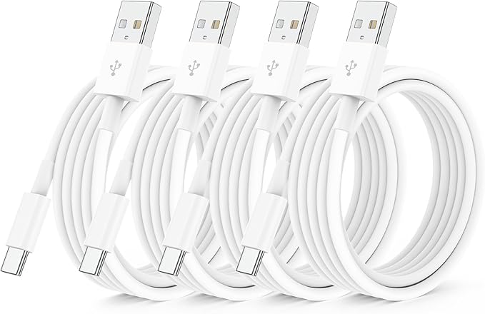 QZIIW 4 Pack USB C Fast Charging Cable 6 FT for iPhone 17 16 15/17 16 15 Pro/17 16 15 Pro max/16 15 Plus,USB A to USB C Car Carplay Cord for Galaxy S25 S24, i Pad Pro 12.9/11,Air 5th/4th Gen