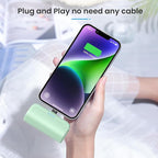 [2 Pack]Mini Portable Charger for iPhone,5200mAh Ultra-Compact Fast Charging Power Bank Cordless Cute Small Battery Pack Compatible with iPhone 14/14 Pro Max/13/12/11/XR/8/7/6(Pink+Light Green)