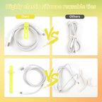 Oligei 25 Pcs Silicone Cable Ties, Cable Ties Reusable, High Elasticity Cord Wraps for Electrical Cords, Cord Organizer for Earphone, Phone Charger(Yellow)