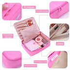 Queboom Travel Makeup Bag Cosmetic Bag Makeup Bag Toiletry bag for women and men (Light pink)