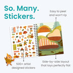 Cozy Homes of Furry Friends 500+ Sticker Book by Cupkin Fun Toddler Calendar Activity Coloring + Sticker Book, Road Trip Essentials, 12 Coloring Pages + Scenes for Ages 2–8 Years