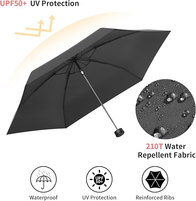 RUMBRELLA Mini Teflon Purse Umbrella With 99% UV Protection for Travel