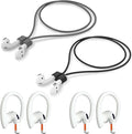 Magnetic Anti-Lost Straps Compatible with AirPods 1st to 4th Generation and AirPods Pro 1st to 4th Generation, with 2 Additional Pairs of Ear Hooks (Black Grey)