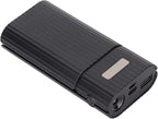 SUNGOOYUE DIY Power Bank Case H02B, Portable Battery Charger with Micro Type C Input for Mobile Phone MP3 MP4 Digital Camera, ABS Material (Black)