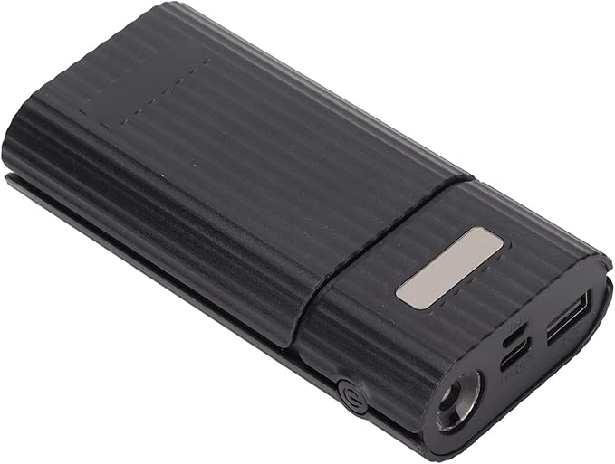 SUNGOOYUE DIY Power Bank Case H02B, Portable Battery Charger with Micro Type C Input for Mobile Phone MP3 MP4 Digital Camera, ABS Material (Black)