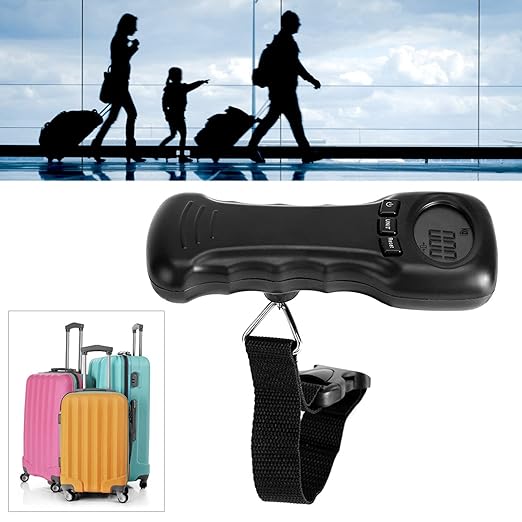 Sonew Luggage Scale, Portable 50kg Digital Luggage Weight Scale with 2 X AAA Batteries (not Inclued), Travel Accessories for Airplane Travel Luggage Measuring