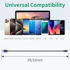 1ft Short USB C Cable for iPhone 15, 10 Pack Bulk USB A to USB C Charger Cord 12 inch, Multipack Type C Cable for Charging Station Compatible with Samsung Galaxy S24 S23 S20 S10 S9 Note 20 10 9