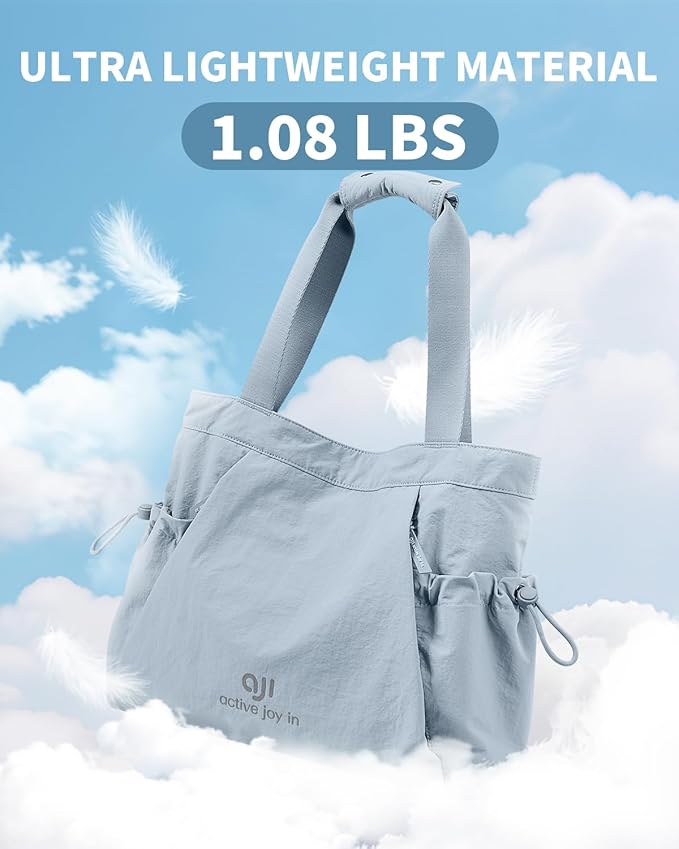Gym Tote Bag for Women, Lightweight Yoga Mat Bag with Wet Dry Storage Pocket & Multi Pockets