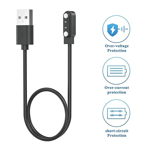 Vancle 2 Pack for Gloryfit Smart Watch Charger, Magnetic USB Charging Cable for GloryFit T80 T70 T60 T50 P99 P98 Smart Watches (Pin spacing 4mm)