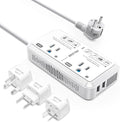 BESTEK Universal Travel Adapter Voltage Converter US to Europe 2000W 220V to 110V Converter with 2 USB Ports and EU/UK/AUS Plug Adapter for Hair Dryer/Curling Iron