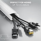 Cord Covers for Wires on Wall - 150in Cable Management Cable Hider - Cord Hiders for TV On Wall - Paintable Cable Concealer - Wire Covers for Cords - 10X (L16 x W1.1 x H0.55) - Large | White