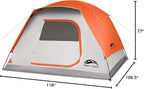 Happy Travel Camping Tent, 4/6 Person Dome Tents for Camping with Rainfly, Waterproof Clip Easy Setup Portable Family Tent with Mesh Windows, 20% More Headroom Backpacking Tents for Camping & Hiking