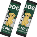 2 Pack Luggage Handle Wrap with Travel Tags - Non-Slip Protective Cover Soft Handle Grips Covers for Suitcase(Dogs Make Me Happy)