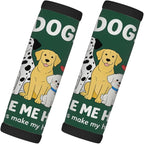 2 Pack Luggage Handle Wrap with Travel Tags - Non-Slip Protective Cover Soft Handle Grips Covers for Suitcase(Dogs Make Me Happy)