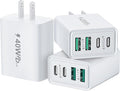 [3 Pack] USB C Charger Block, 40W 4-Port Type C Fast Charging Blocks Dual Port PD Power Adapter + QC USB Wall Charger Plug Multiport Cube USBC Brick for iPhone 17 16 15 14 13 12 11 Pro Max, Samsung