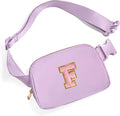 Gitus Initial Belt Bag Fanny Pack Crossbody Bag for Girls Birthday Gifts Age 8-10 Teen Girl Gifts Trend Stuff Personalized Letter Gifts for Daughter Sister (Lavender-F)