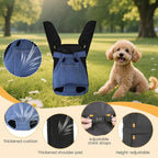 Inspack Dog Backpack Carrier/Cat Carrier, Adjustable Pet Front Carriers Travel Bag for Puppy Med Dogs, Legs Out, Soft Ventilated Dog Chest Carry Backpacks for Hiking/Camping, 2.5-4 lbs, Indigo Denim
