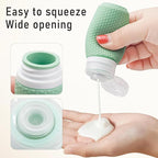 2 oz Travel Bottle Silicone Small Liquid Travel Containers 2 Pack Leak Proof TSA Approved Bottles On The Go Size Traveling Kit for Toiletries Shampoo Body Wash Skincare Lotion Women Men Leather Green