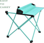 Grope Camping Table with Aluminum Table Top, Folding Beach Table Easy to Carry, Prefect for Outdoor, Picnic, BBQ, Cooking, Festival, Beach, Home (Sky Blue-S)