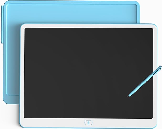 TEKFUN 20inch LCD Writing Tablet with Stylus, Erasable Doodle Board Mess Free Drawing Pad for Kids, Car Trip Educational Toys Birthday Christmas Gift for 3 4 5 6 7 Girls Boys（Blue）